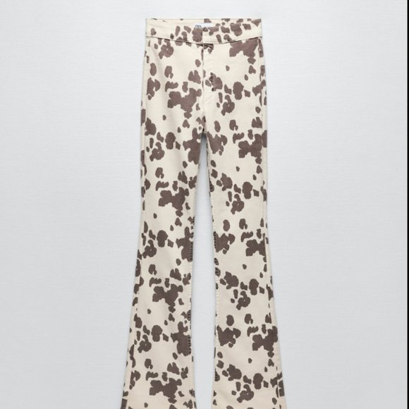 FLARED SKINNY JEGGINGS BROWN / WHITE - Picture 3 of 4